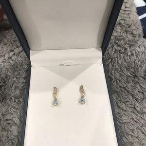 Crystal and diamond earrings